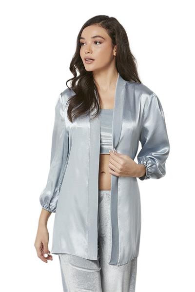 Pierre Cardin Kadın Kadife Saten 3lü Croplu Pijama Takımı 2050 