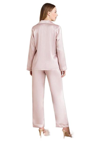 Pierre Cardin Kadın Pudra Saten Biyeli Pijama Takımı 1200