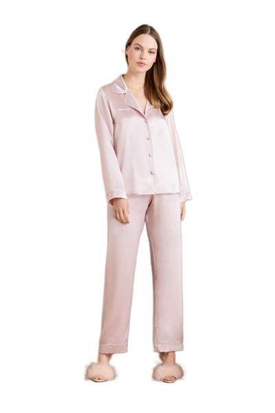 Pierre Cardin Kadın Pudra Saten Biyeli Pijama Takımı 1200