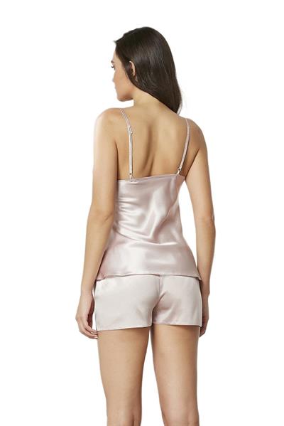 Pierre Cardin Kadın Pudra Saten Dantelli Pijama Şort Takım 415 