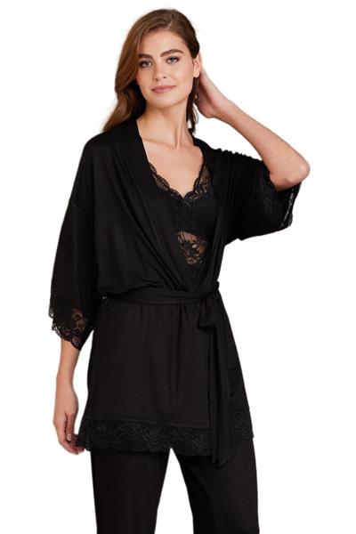 Pierre Cardin Kadın Siyah Üçlü Pijama Takımı 2810