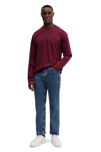 Tommy Hilfiger Erkek Bordo Uzun Kollu Cepli Sweatshirt UM0UM03644