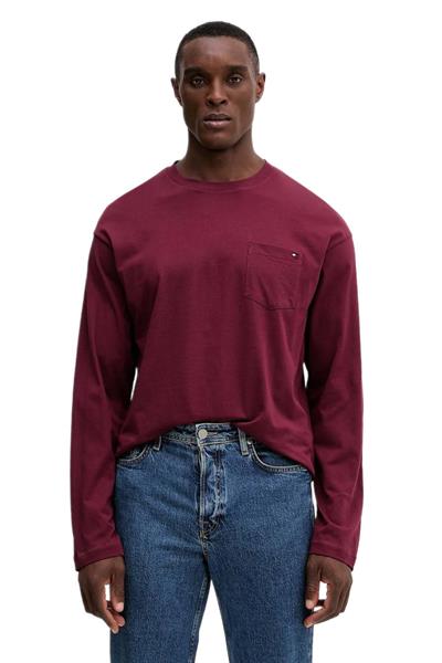 Tommy Hilfiger Erkek Bordo Uzun Kollu Cepli Sweatshirt UM0UM03644