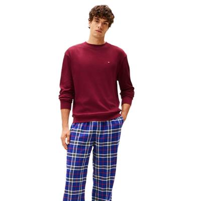 Tommy Hilfiger Erkek Bordo Uzun Kollu Waffle Sweatshirt UM0UM03620