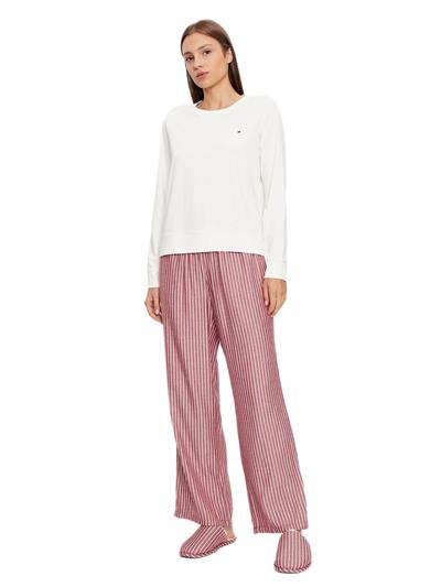 Tommy Hilfiger Kadın Kırmızı Pijama Takımı ( Terlik Hediyeli ) UW0UW04853