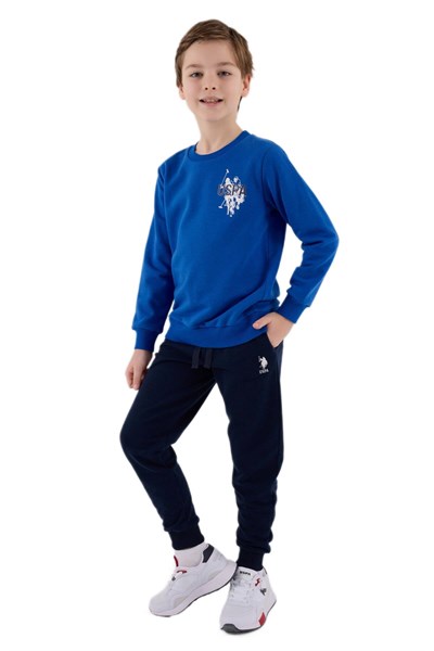 U.S.Polo Assn Erkek Çocuk Mavi Uzun Kollu Pijama Takımı  2204-G 