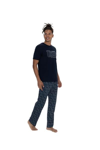 U.S. Polo Assn. Erkek Lacivert 3lü Pijama Takım 18903 