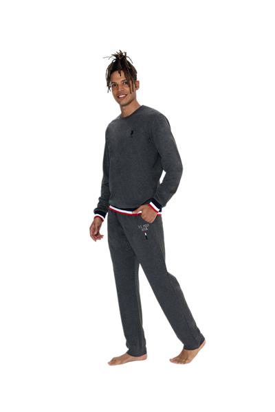 U.S. Polo Assn. Erkek Antrasit Melanj Pijama Takım 18920 