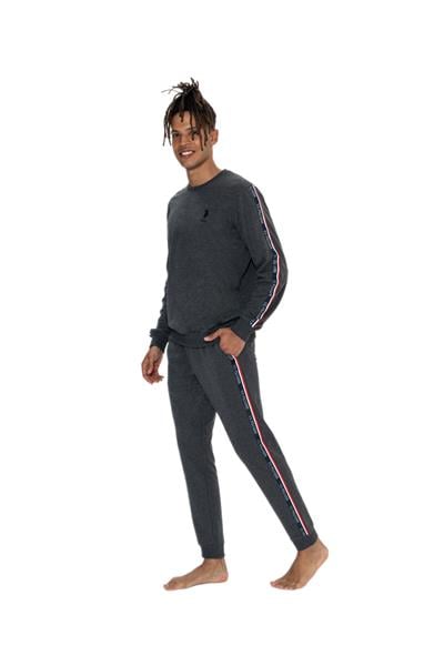 U.S. Polo Assn. Erkek Antrasit Melanj Pijama Takım 18923
