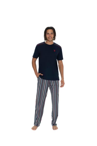 U.S. Polo Assn. Erkek Lacivert 3lü Pijama Takım 18905 