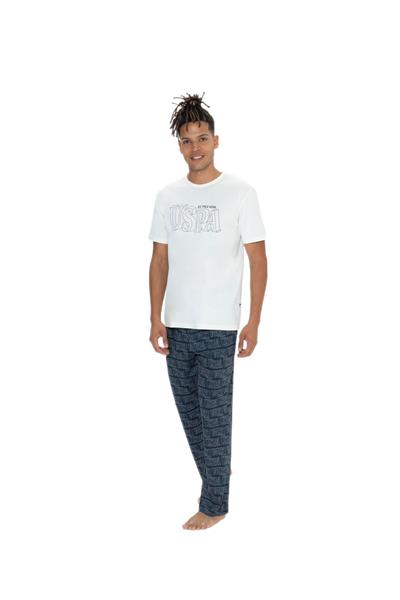 U.S. Polo Assn. Erkek Ekru 3lü Pijama Takım 18903 