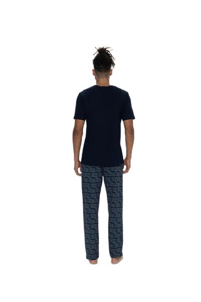 U.S. Polo Assn. Erkek Lacivert 3lü Pijama Takım 18903 