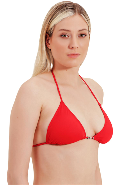 Zeki Üçgen Kırmızı Bikini Üst 