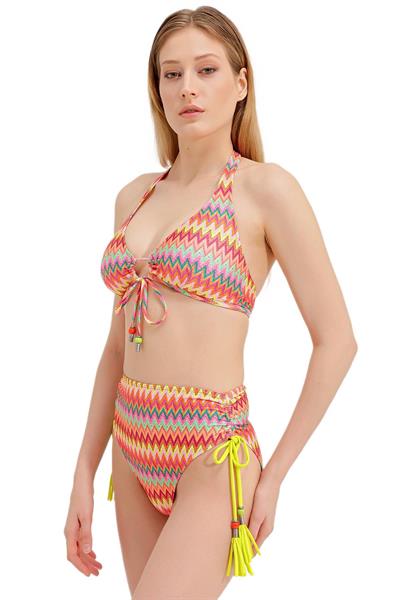 Zeki Yüksek Bel Cam Boncuk Detaylı Bikini Alt 