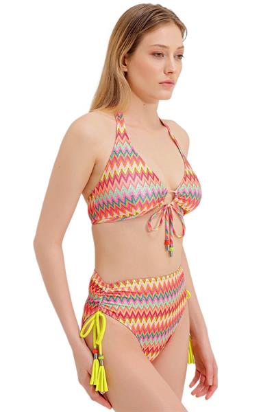 Zeki Yüksek Bel Cam Boncuk Detaylı Bikini Alt 