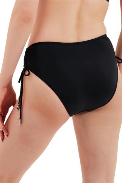 Zeki Yüksel Bel Yan Büzgülü Siyah Bikini Alt 