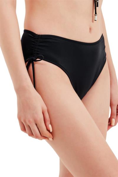 Zeki Yüksel Bel Yan Büzgülü Siyah Bikini Alt 