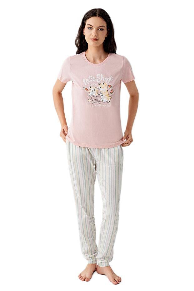 Arnetta Kadın Pembe Pijama Takımı 3571-S 