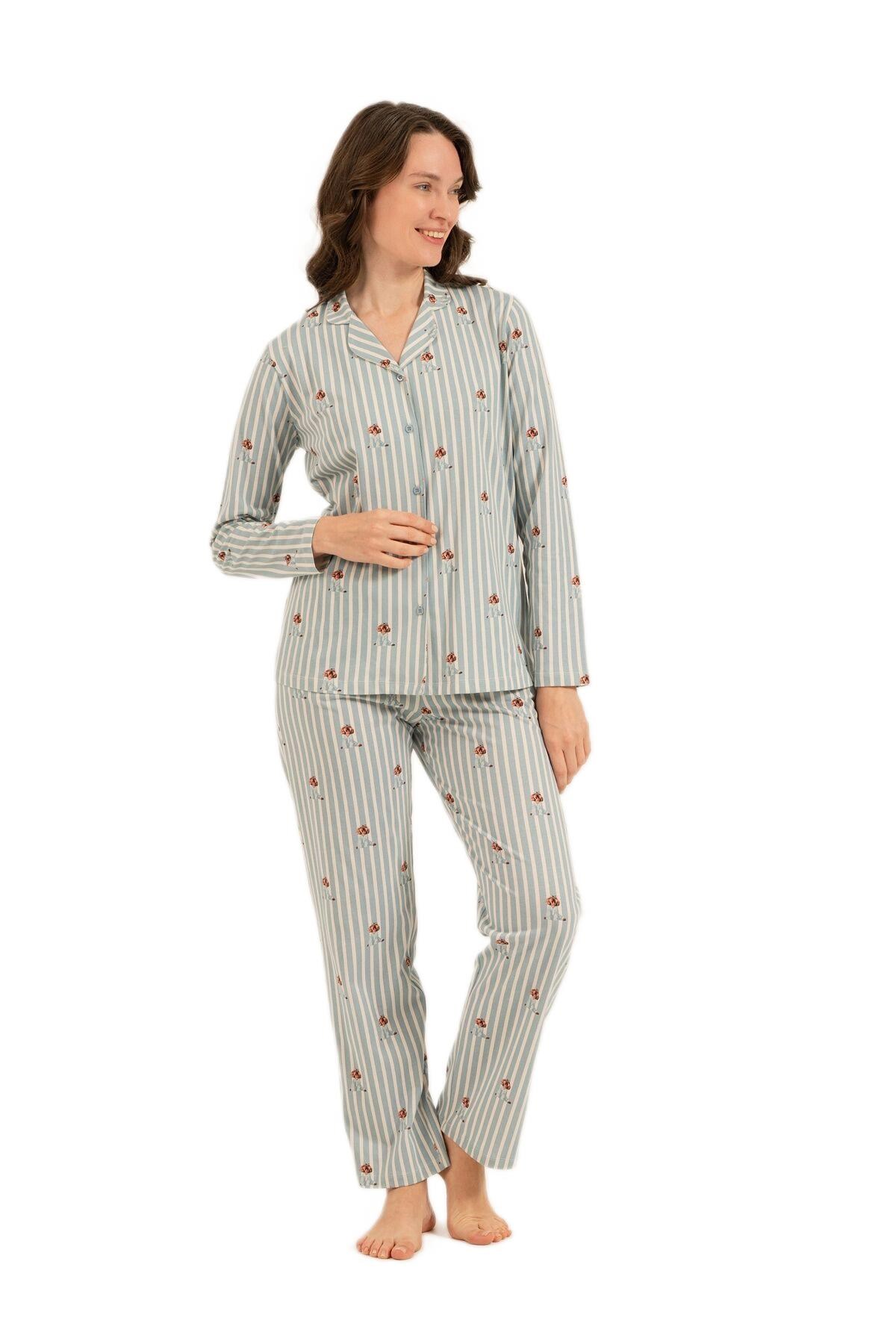 Arnetta Kız Çocuk Yeşil Pijama Takımı AR3735-S