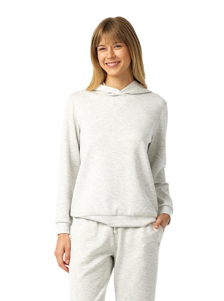 Blackspade Kadın Gri Melanj Kapüşonlu Sweatshirt 60673 