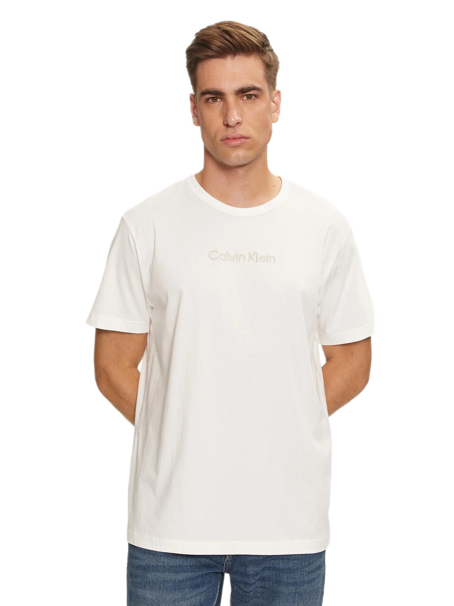 Calvin Klein Erkek Beyaz Kısa Kollu T-Shirt 000NM2748E 