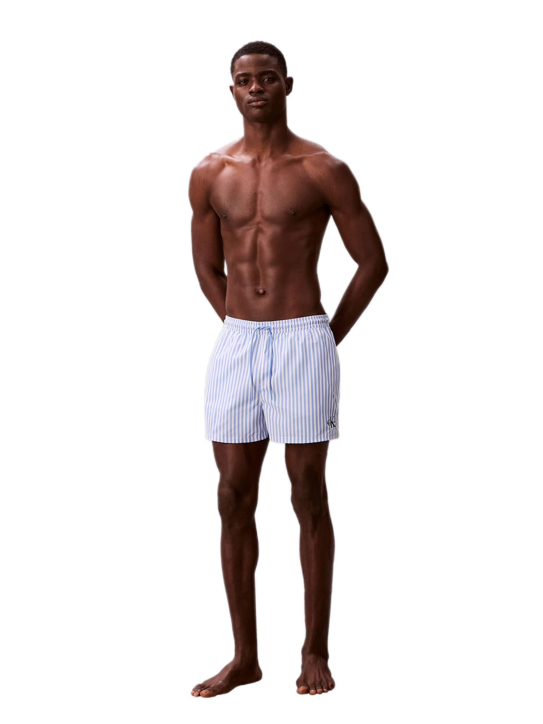 Calvin Klein Erkek Mavi Kısa Bağcıklı Deniz Şortu LV00N61046 