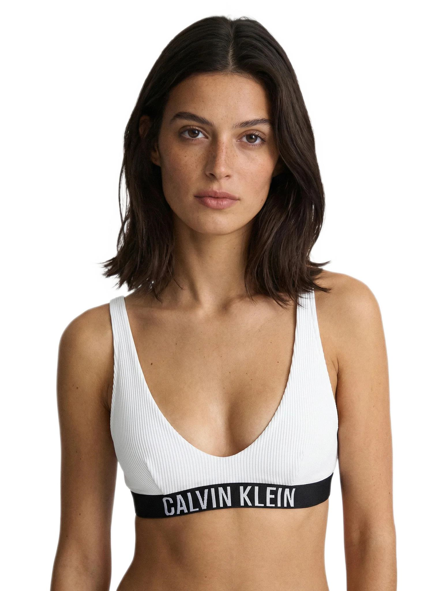 Calvin Klein Kadın Beyaz Yuvarlak Yakalı Bralet Bikini Üstü LV00Q61211 