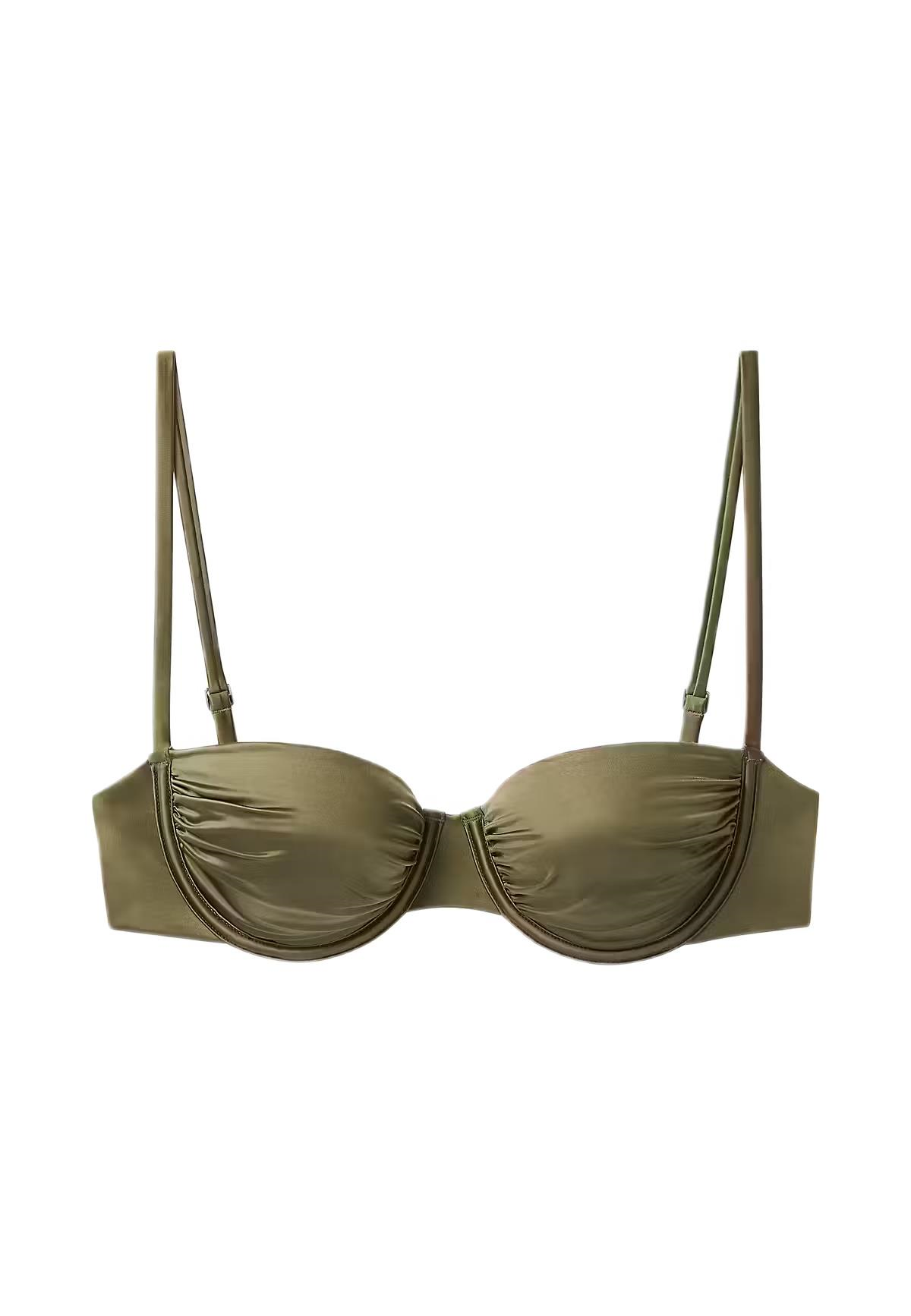 Calvin Klein Kadın Haki Arkadan Bağlamalı Balconette Bikini Üstü LV00Q61113