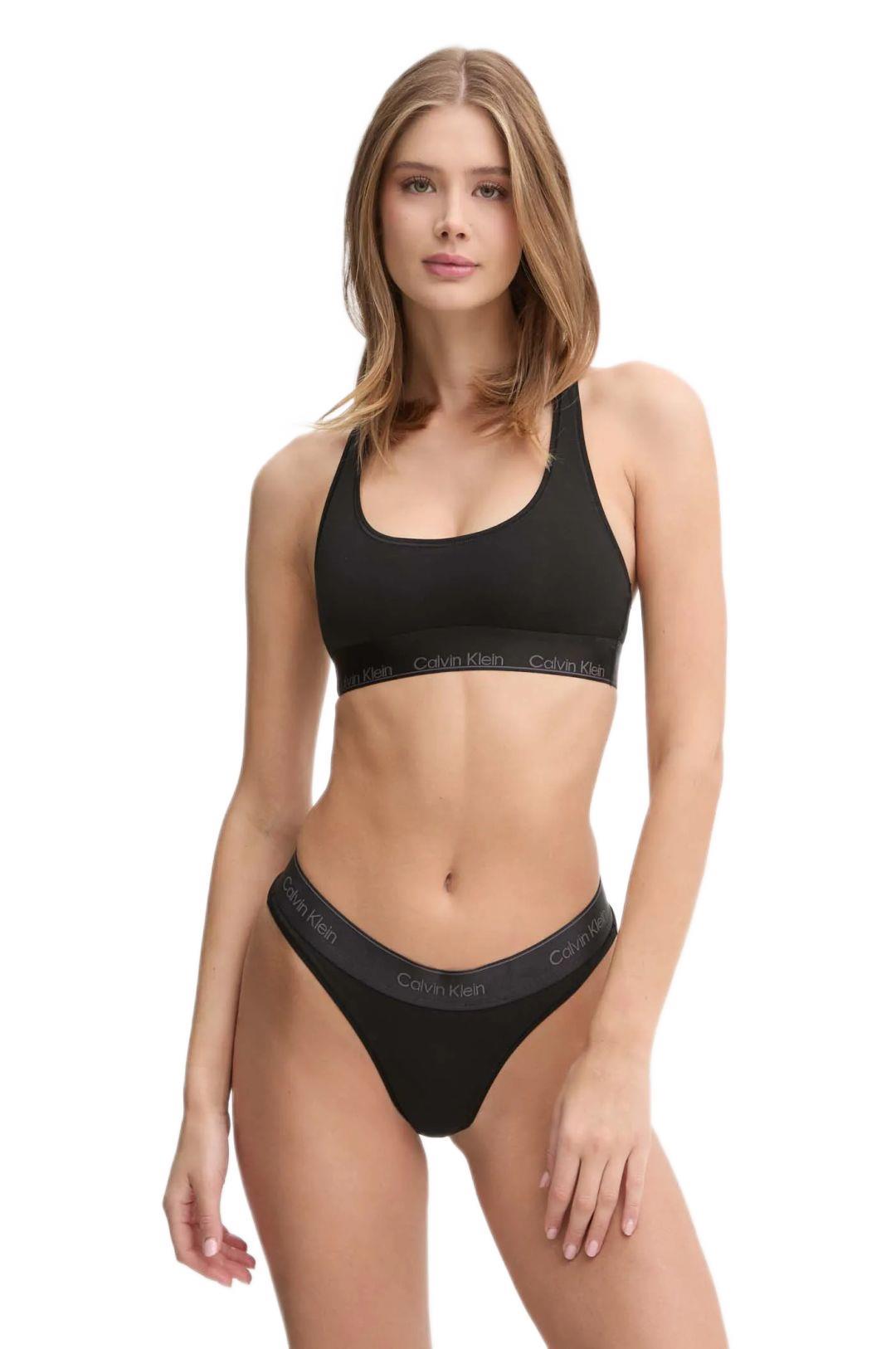 Calvin Klein Kadın Siyah Bralet Tanga Set 000QF8000E 