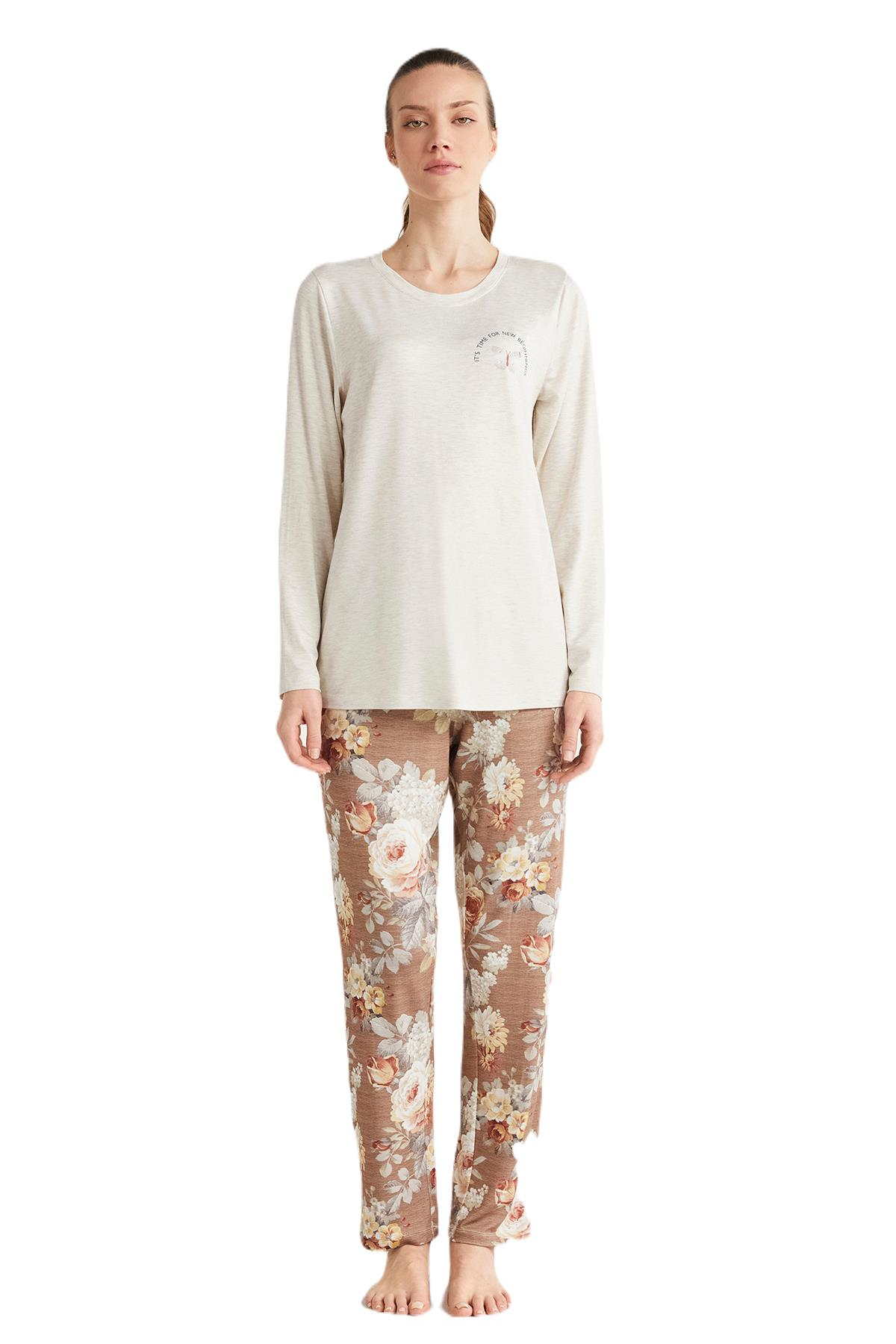 Catherine's Kadın Bej Pijama Takım 2618