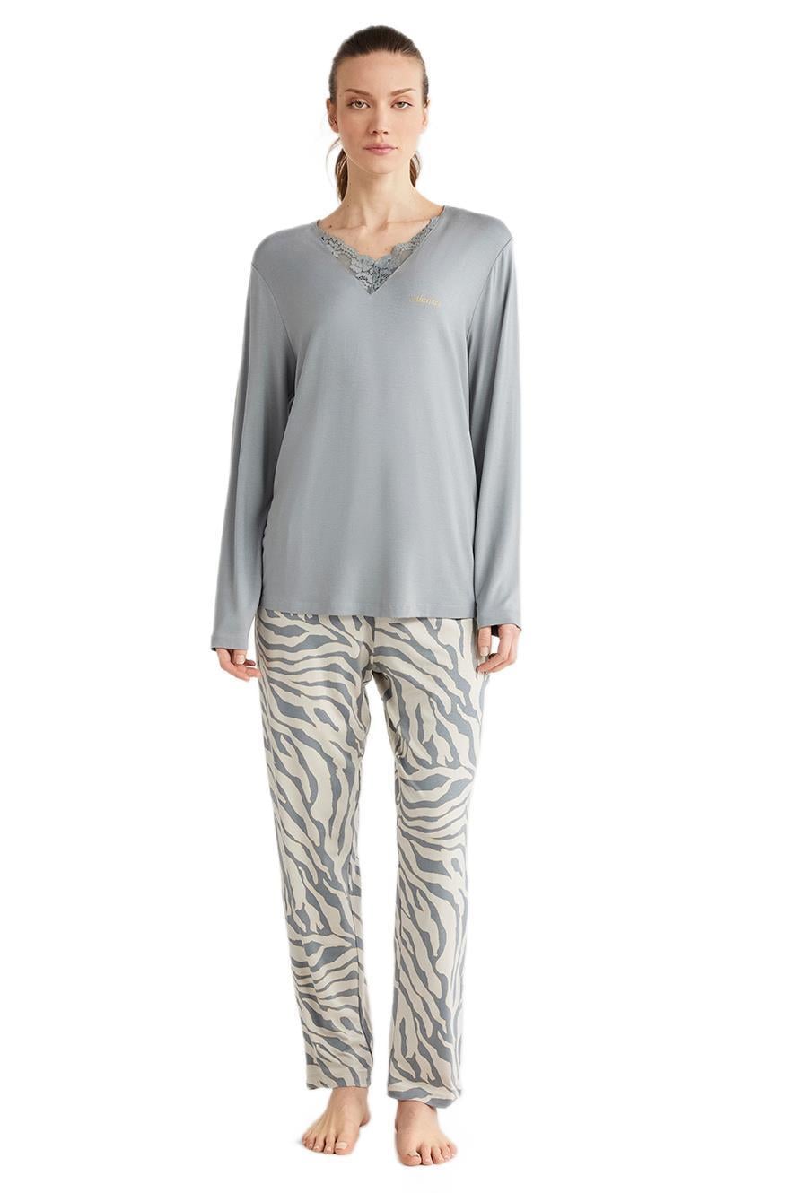 Catherines Kadın Gri Pijama Takım 2613 