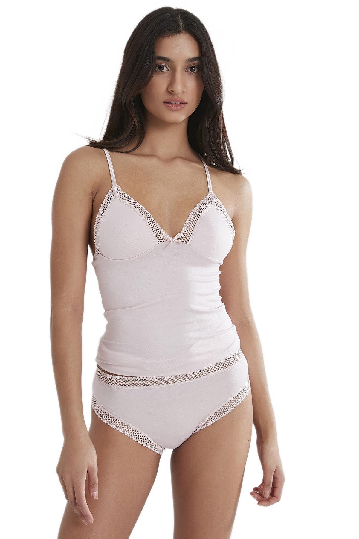 Pierre Cardin Kadın Dantelli Penye Kaşkorse Set 305
