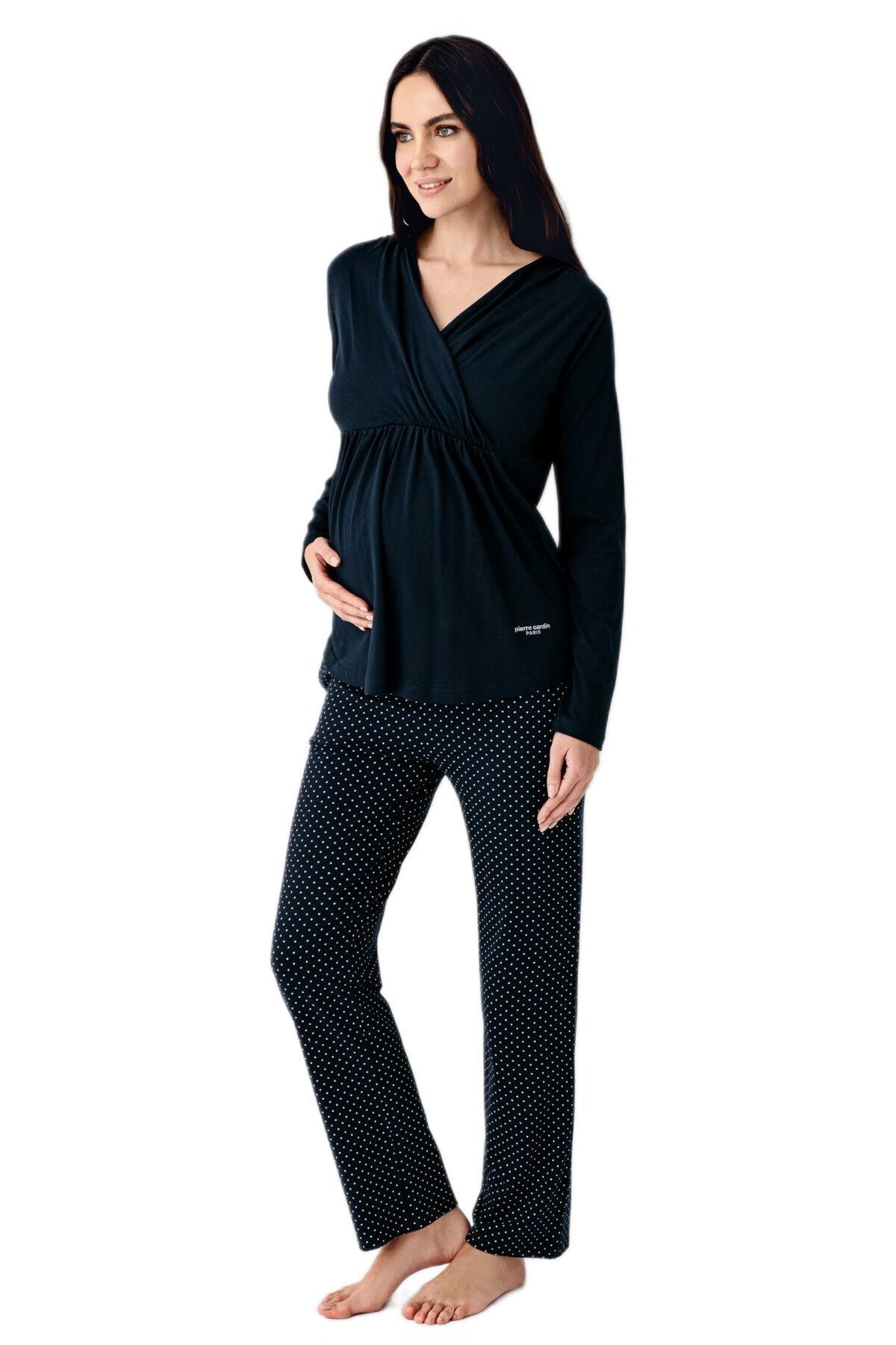 Pierre Cardin Kadın Lacivert Lohusa Pijama Takımı 9094-S