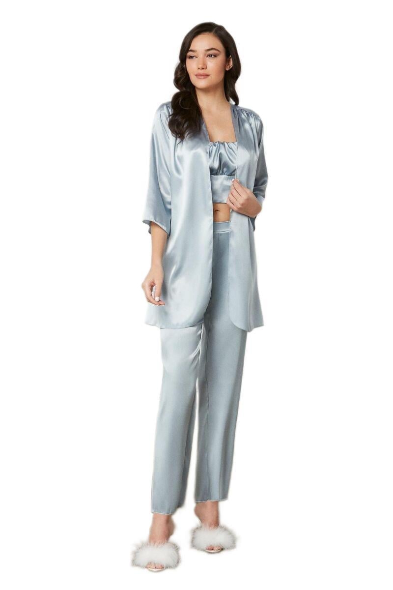 Pierre Cardin Kadın Saten 3'lü Pijama Takımı 2075 