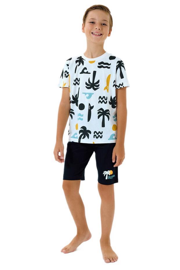 Rolypoly Erkek Çocuk Beyaz Şortlu Pijama Takım 3754-2 