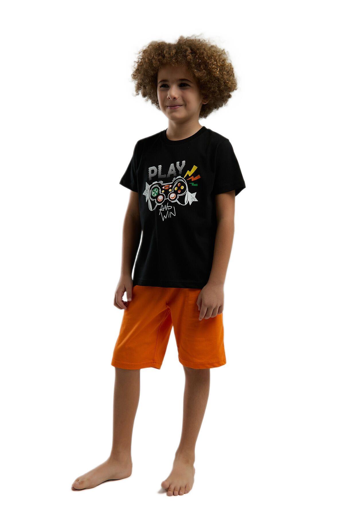 Rolypoly Erkek Çocuk Siyah Pijama Takım 3539