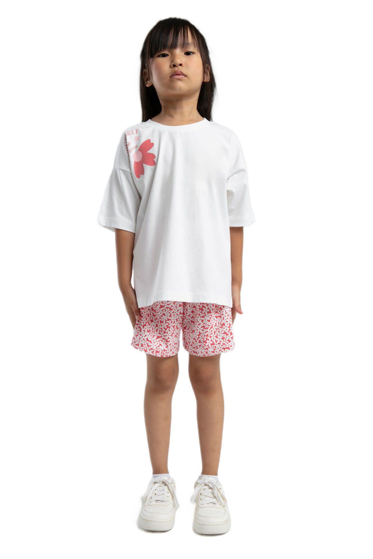 Rolypoly Kız Çocuk Beyaz Pijama Takım 3611-2