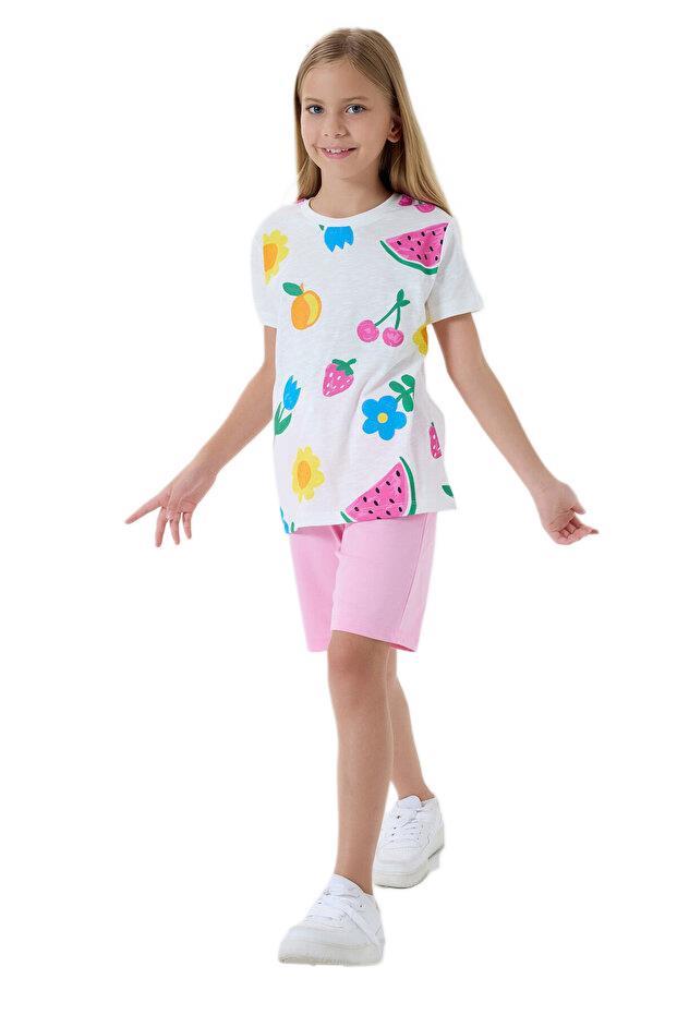 Rolypoly Kız Çocuk Beyaz Pijama Takımı 3800-2 