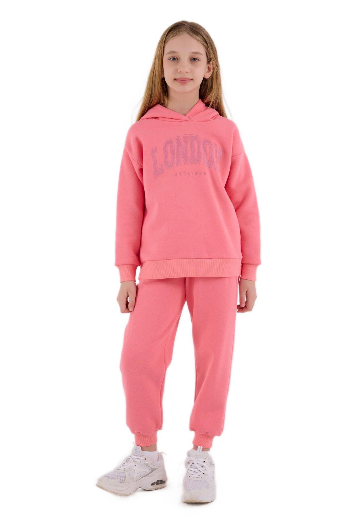 RolyPoly Kız Çocuk Pembe Garson Boy Eşofman Takımı 3691-G 