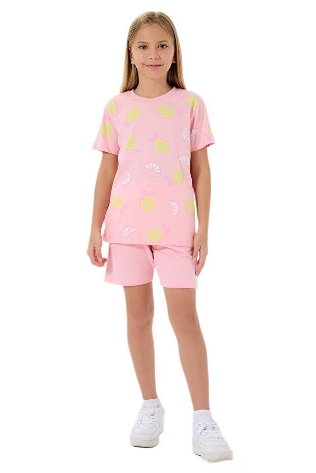 RolyPoly Kız Çocuk Somon Şortlu Pijama Takımı 3793-2 