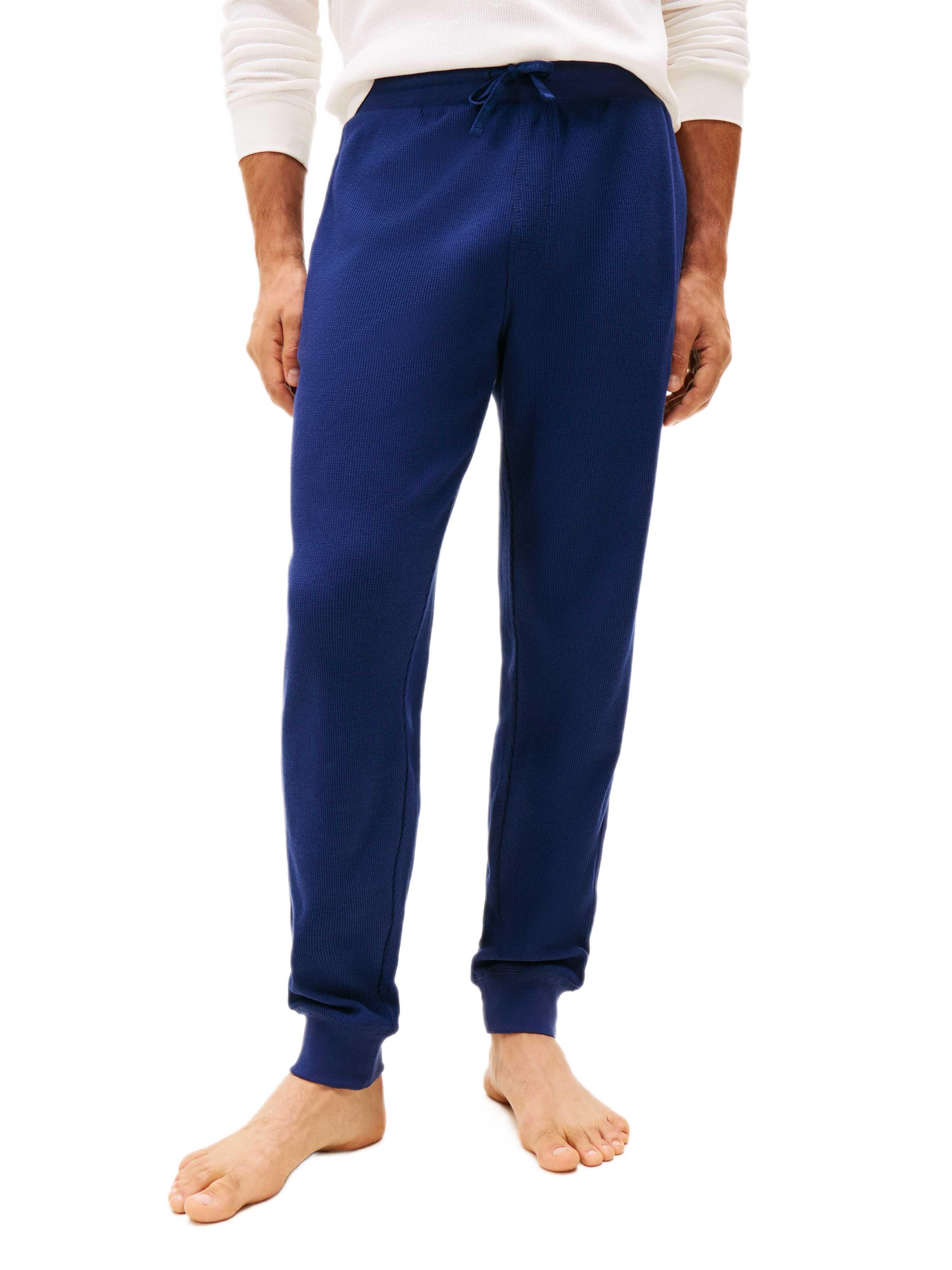 Tommy Hilfiger Erkek Mavi Waffle Jogger Eşofman Altı UM0UM03621
