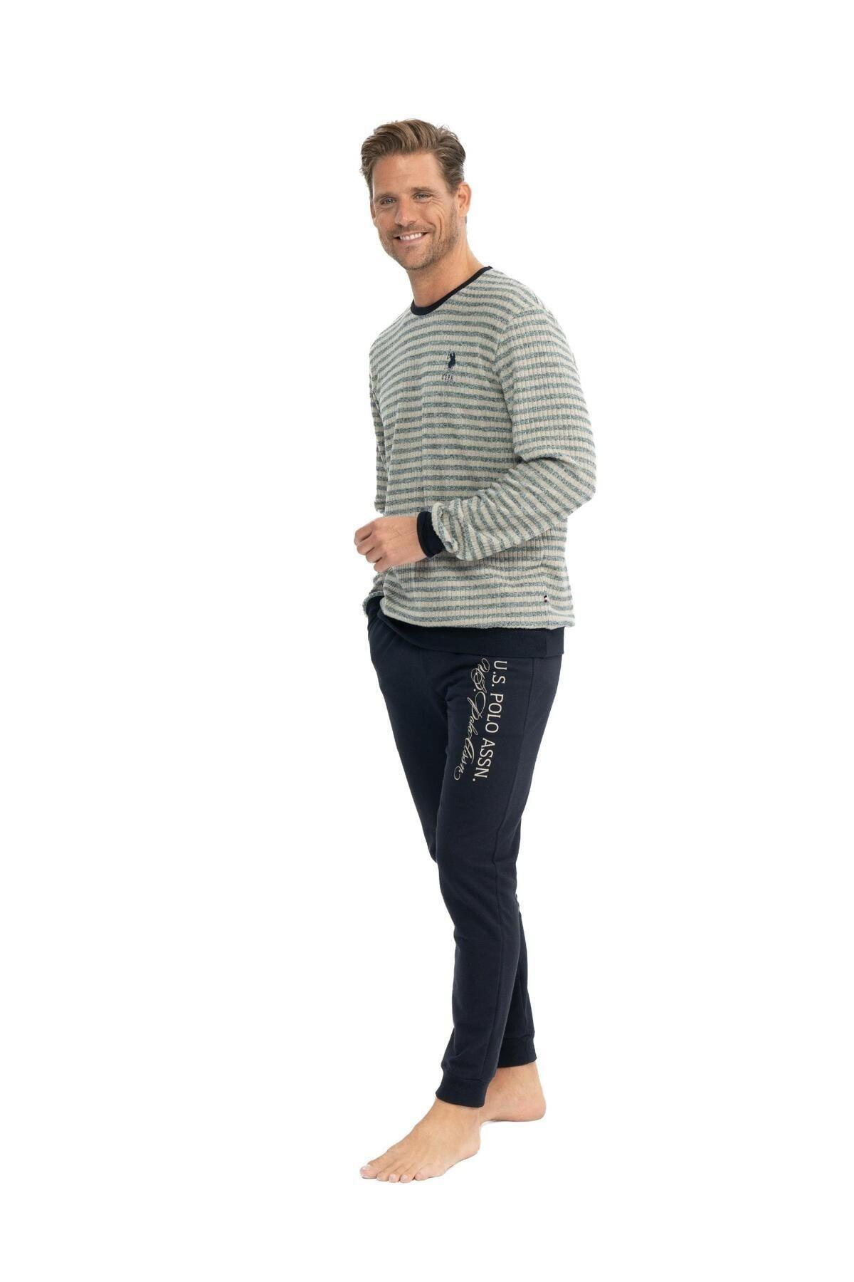 U.S. Polo Assn. Erkek Lacivert Pijama Takım 18839 