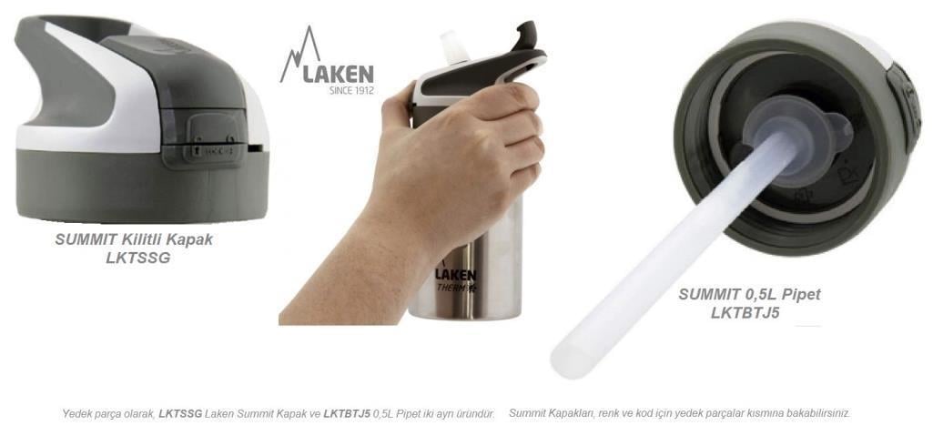 Laken 18/8 P.Çelik Summit Termos Şişe 0,50L - Beyaz LKTS5B