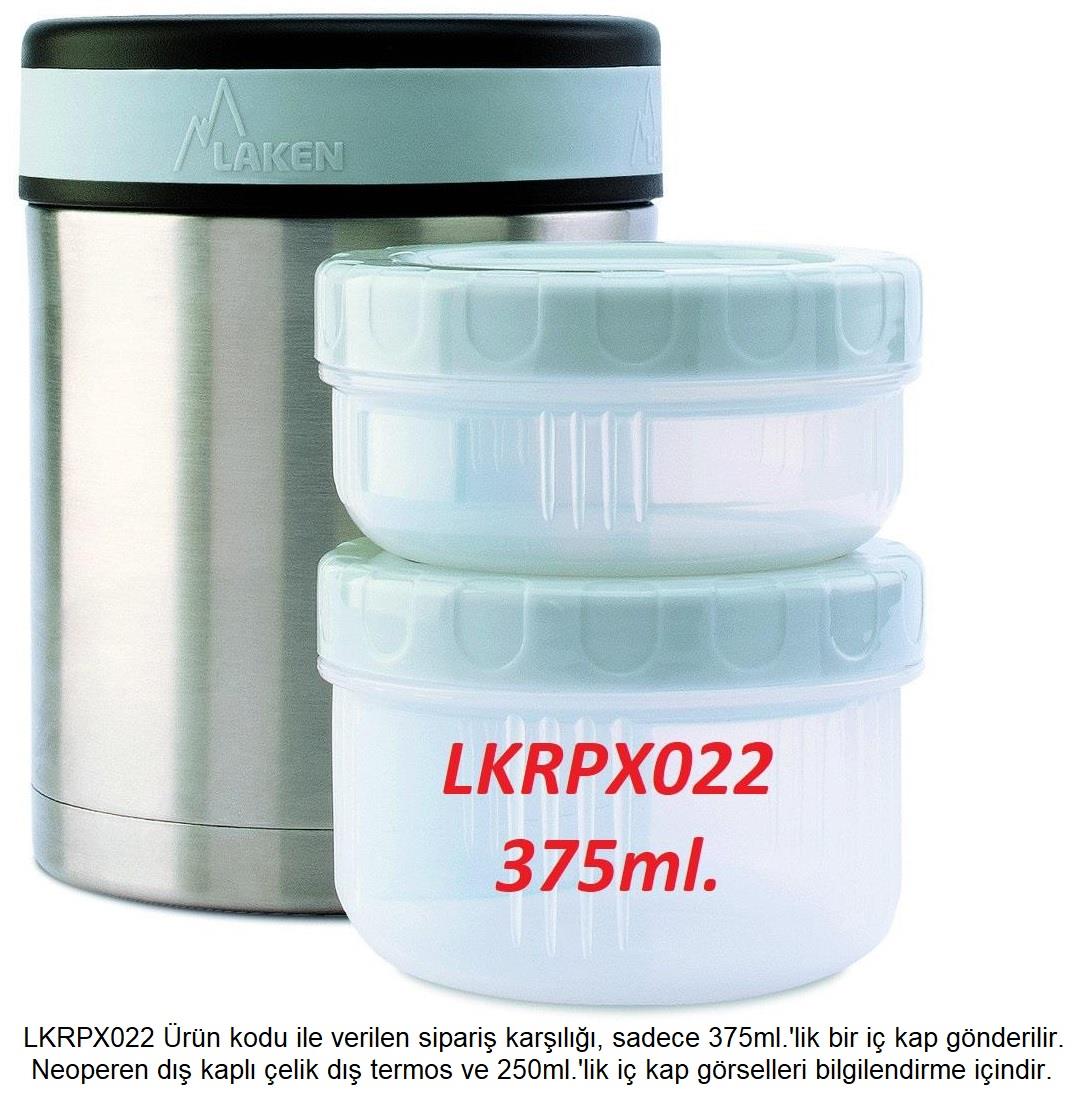 Laken Çelik LKP10/LKP15/LKLP10 Yemek Termo İç PP Büyük Kap 375ml Gri LKRPX022