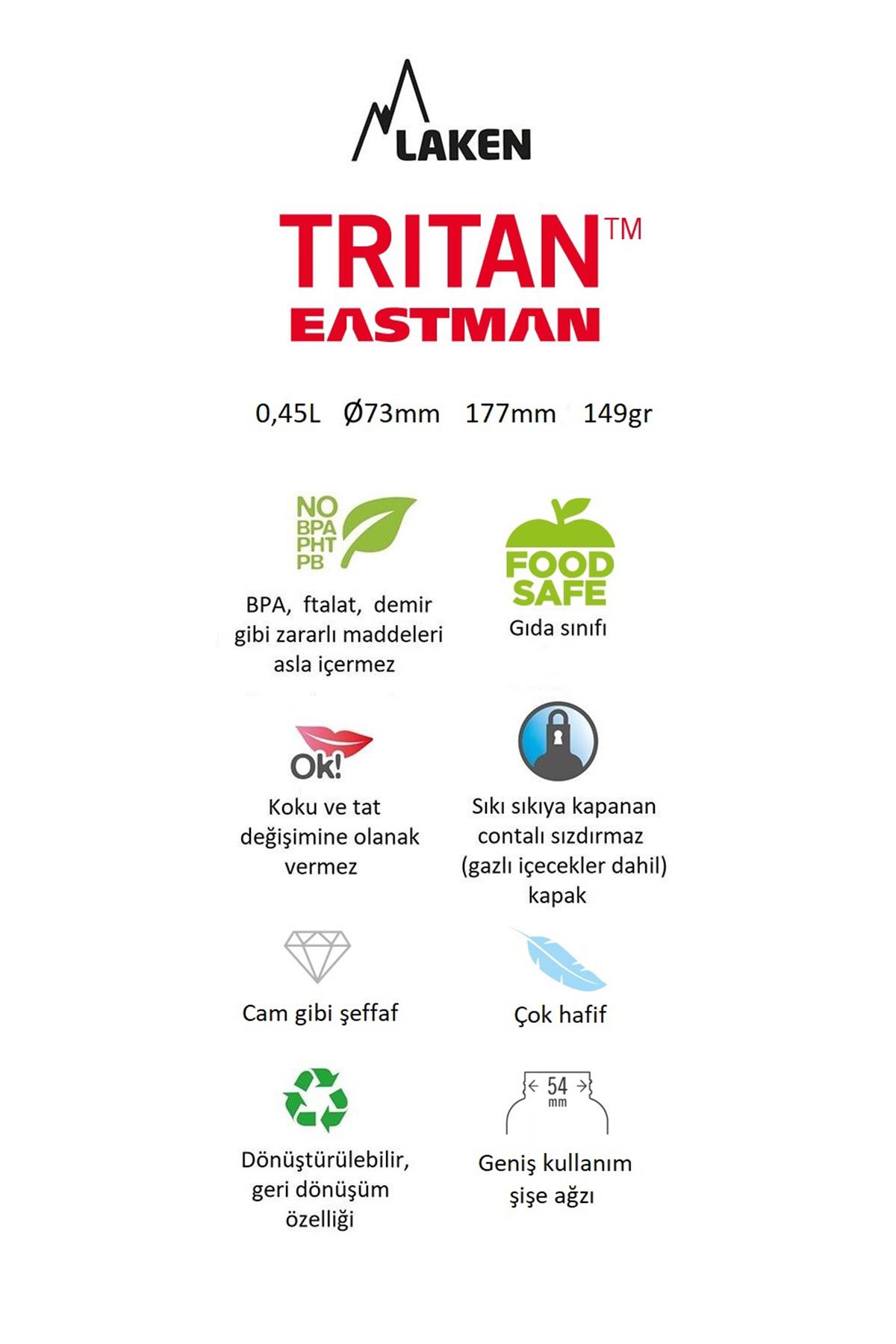 Laken Tritan Summit Şişe 0,45L - Granit LKTNS4G