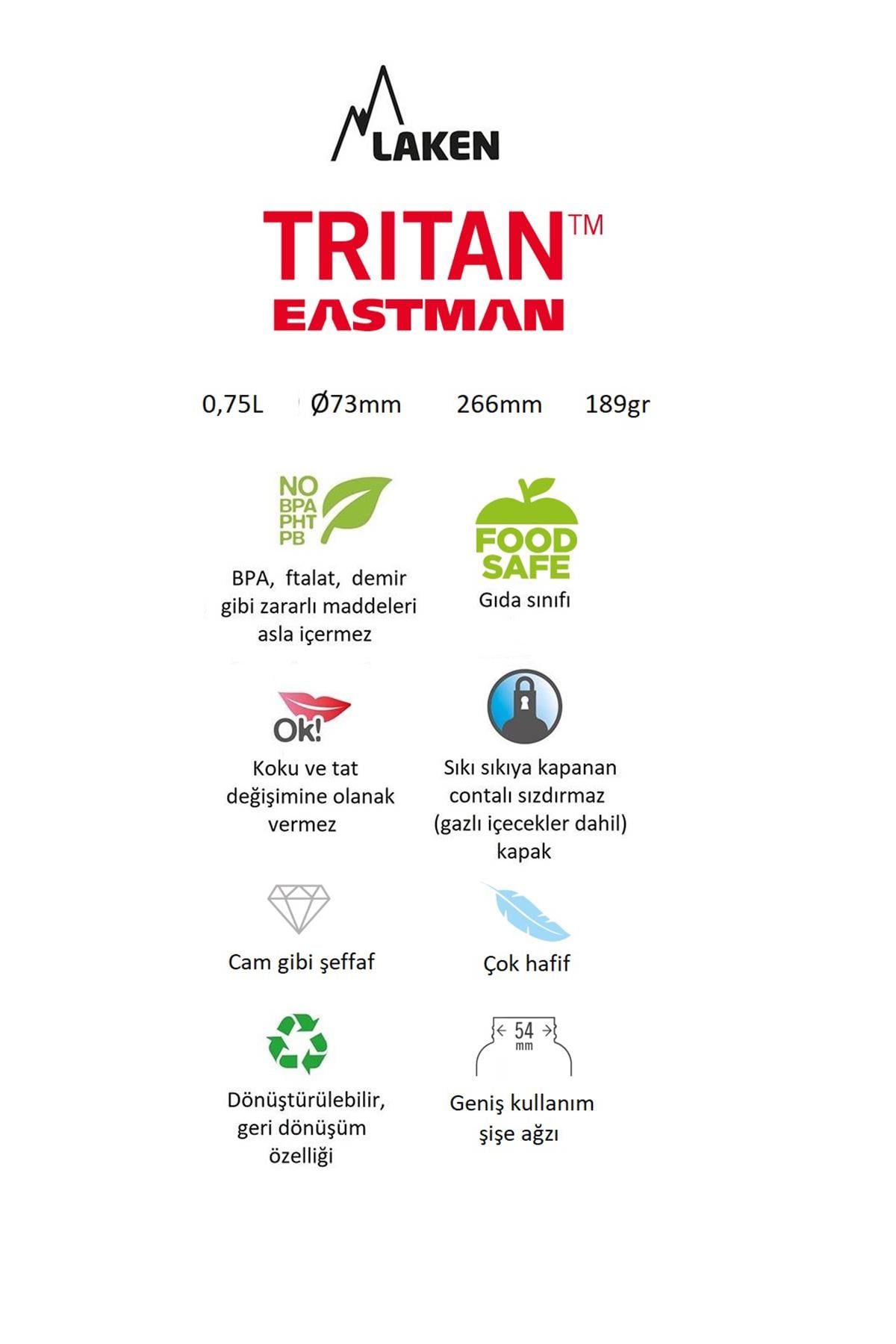 Laken Tritan Summit Şişe 0,75L - Granit LKTNS2G