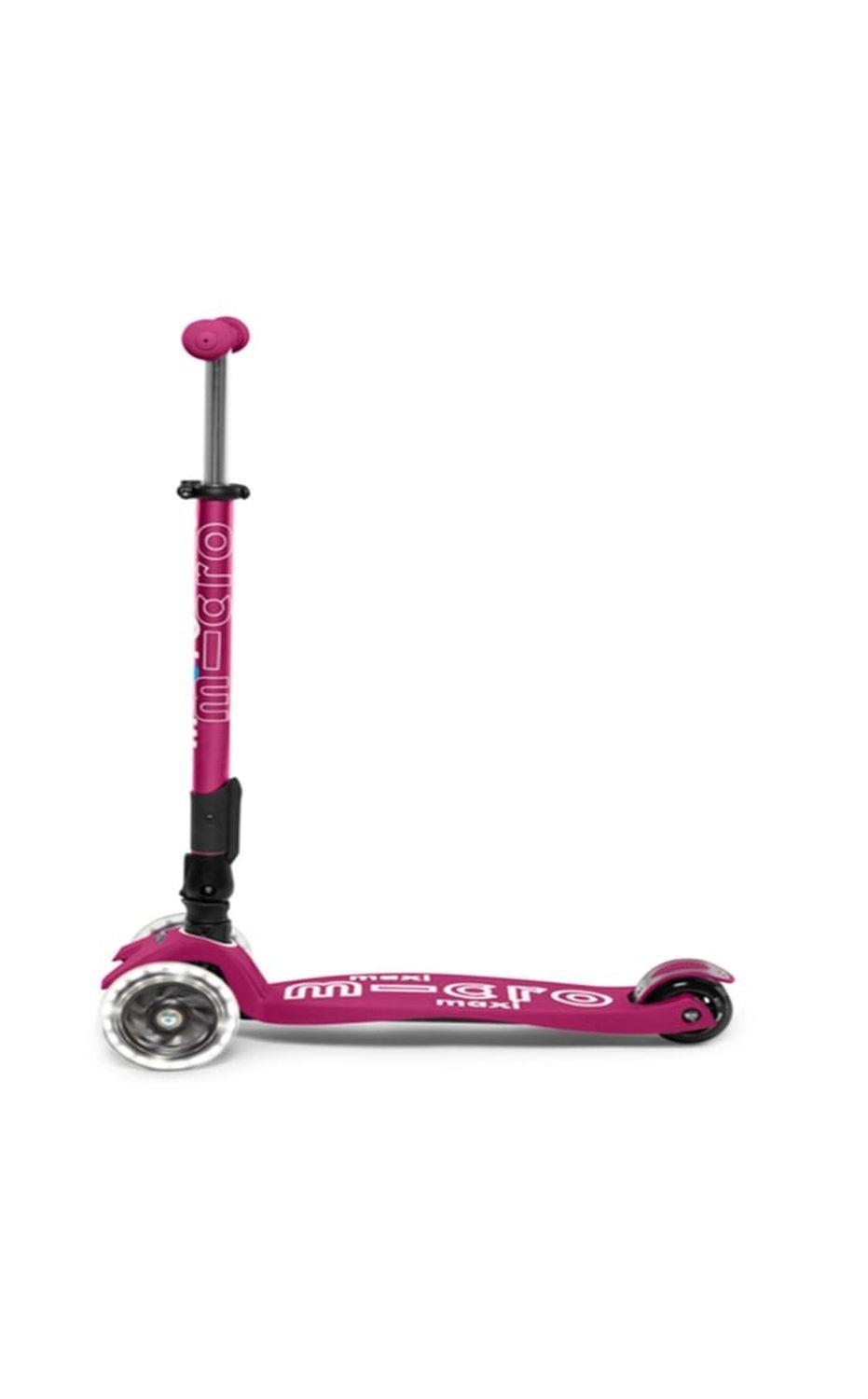 Micro Maxi Deluxe Foldable LED Berry Red Scooter MCR.MMD095