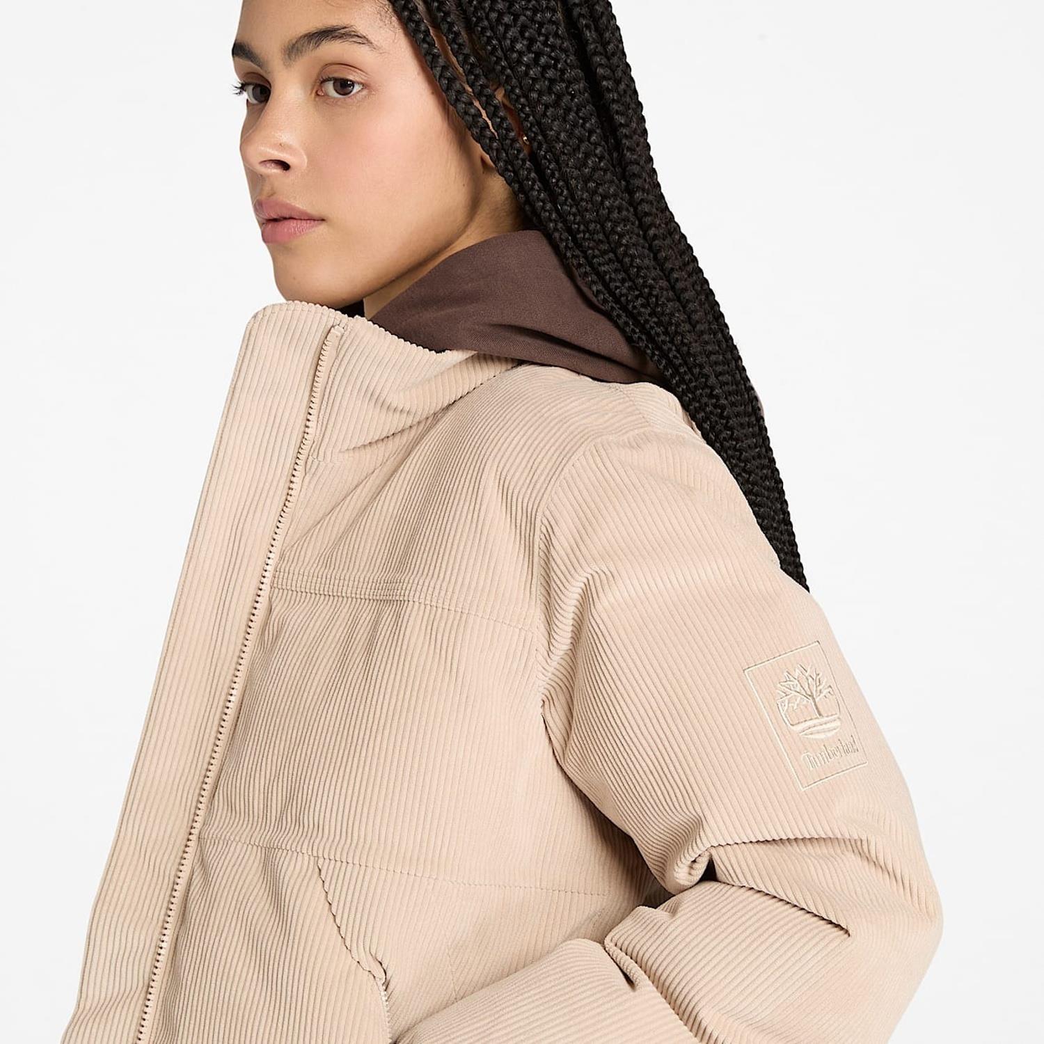 Timberland Kadın Bej Welch Mountain Su Geçirmez Fitilli Kadife Şişme Mont TB0A2R1DEYK1