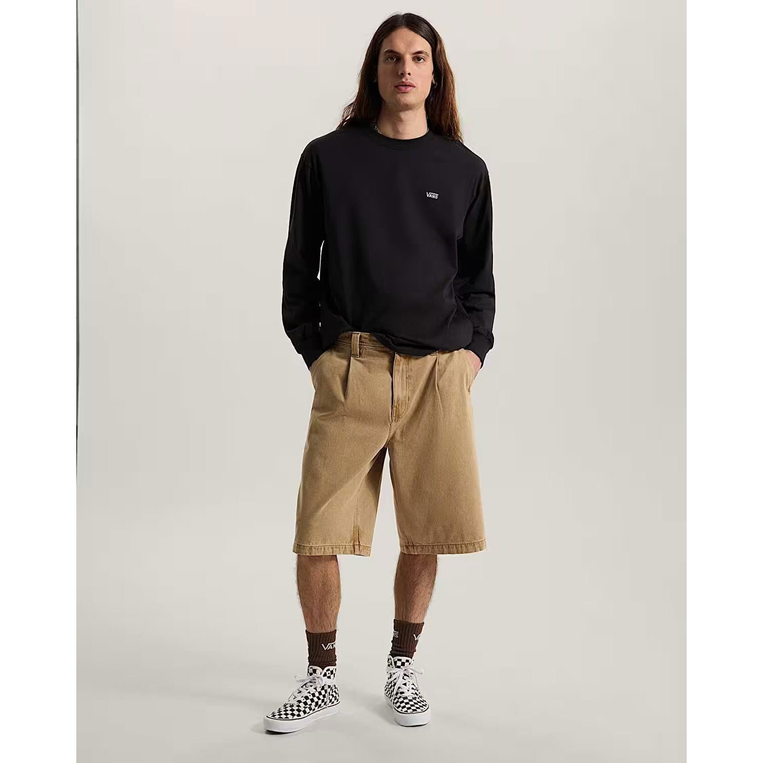Vans Left Chest II Loose LS Tee Erkek Tişört VN0010FJBLK1
