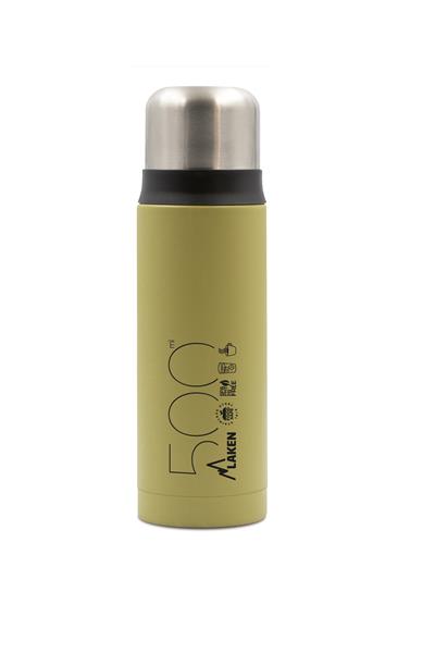 Laken Çelik 18/8 Bardak Kapaklı Termos Şişe 0,50L - Haki LK1850K